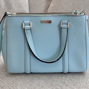 Kate Spade Light Blue Newbury Lane Small Loden Leather Bag